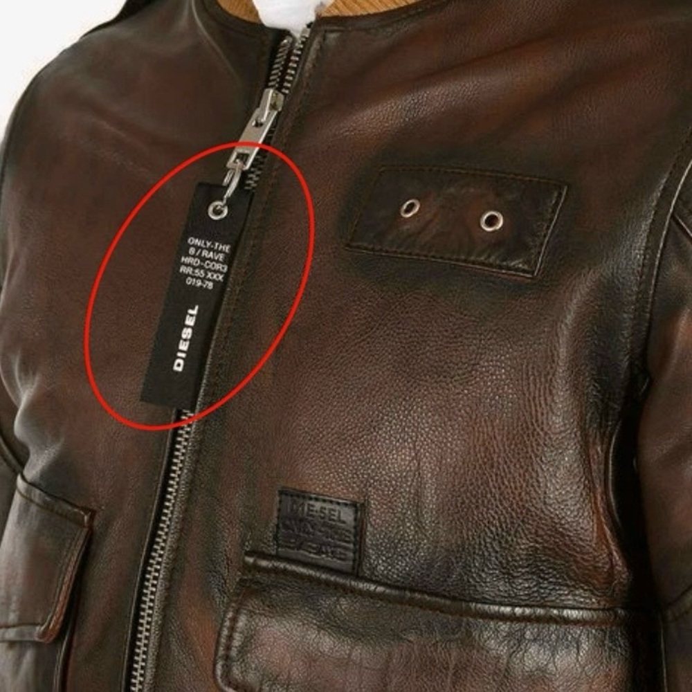 Diesel L-OIUKI Leather Bomber Jacket brown - Picture 14 of 15
